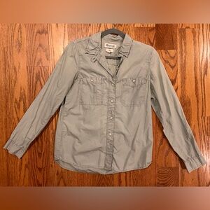 Madewell Washed Cotton Boyshirt Light Green Sz S